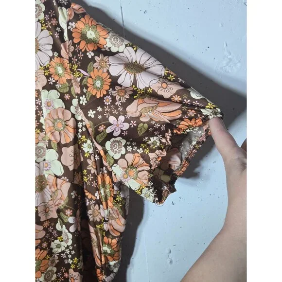 Cato Womens Multicolor Floral Collared Short Sleeve Shirt Plus Size 22/24 70's - Picture 4 of 10